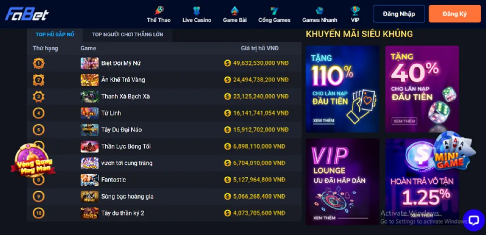 Khuyến mãi sự kiện Thomo Win